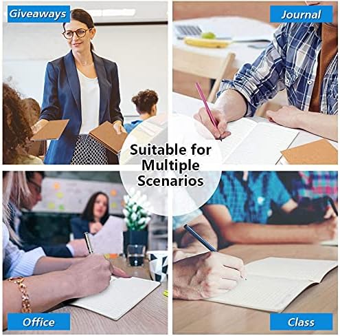 feela 90 Pack Kraft Notebooks Bulk, Lined Travel Journals Note Pad Notebooks for Men Women Girls Students, Making Plans Writing Memos Office School Supplies, A5, 60 Pages, 8.3” X 5.5”