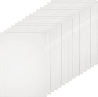 PATIKIL A5 Plastic Folders, 15 Pack Clear Folders L Type Project Pockets Paper Document Jacket Sleeves L Shaped Transparent for Documents Plastic Office File, 6.3x8.8in, Gray