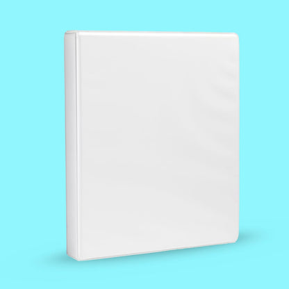 Amazon Basics 3-Ring Binder with Round Rings and Interior Pockets, 1-Inch, White, 4-Pack
