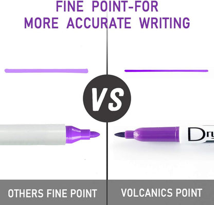 Volcanics Black Dry Erase Markers Low Odor Fine Whiteboard Markers Thin Box of 12
