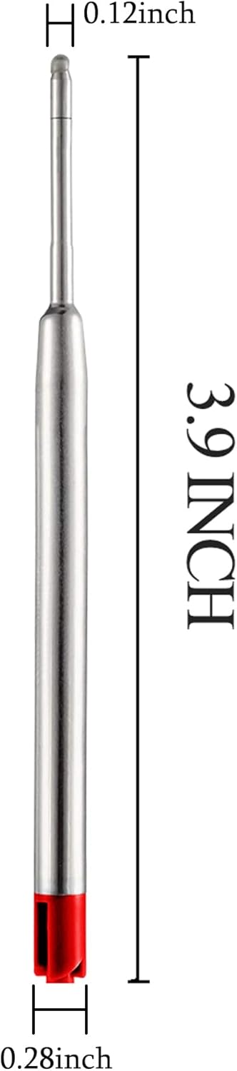 DunBong Pen Refills, Black Ink Refill Pack of 5, Replaceable Ballpoint Pen Refills, Medium Point Metal Refill (Black)