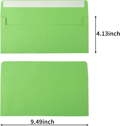 100 Pack Colorful #10 Business Envelopes Self Seal Standard Envelopes for Office Checks, Business, Letter Mailing Invoices, 4.13 x 9.49 Inches (Brown)