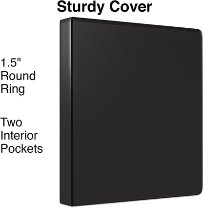 Staples Economy 1-Inch Round Ring Binder, Holds Up to 175 Sheets Each, 12-Pack, White, Lightweight Binders for School & Office