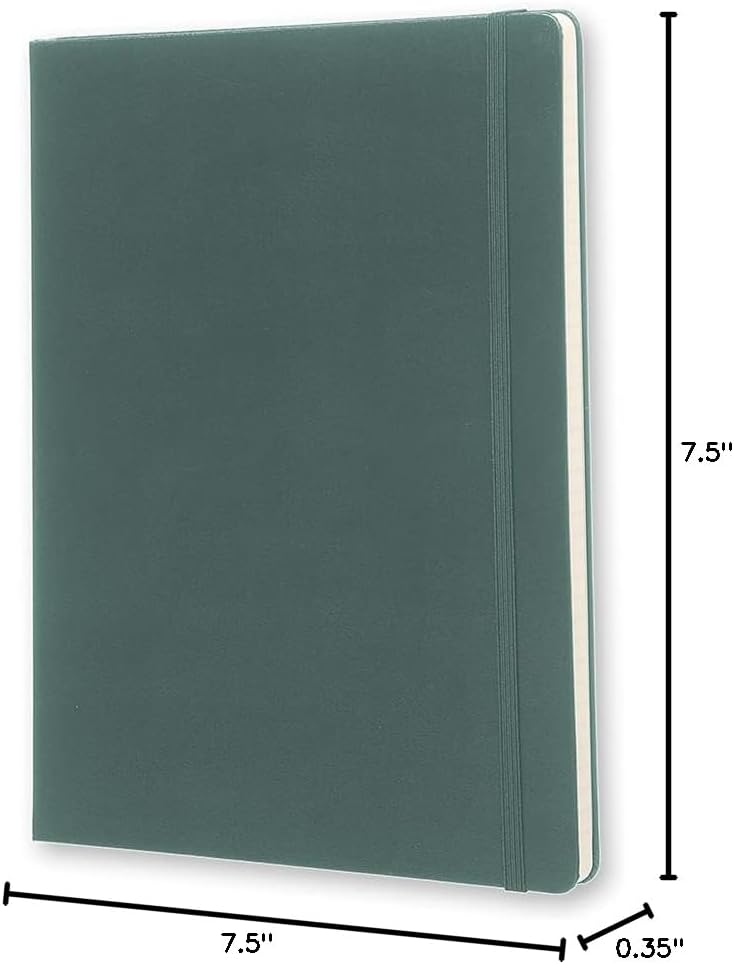 Moleskine Classic Notebook, Hard Cover, Ruled/Lined, XL (7.5" x 9.5"), Forest Green, 192 Pages