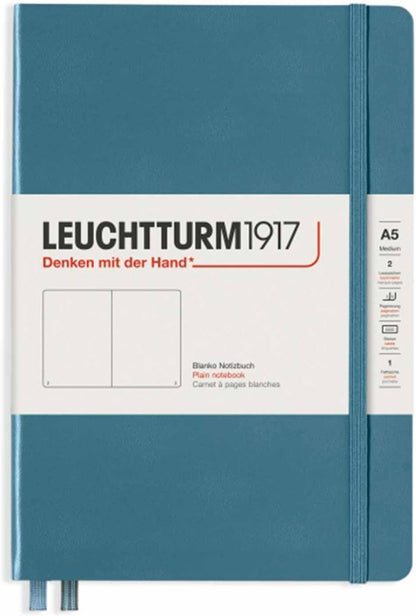 LEUCHTTURM1917 - Notebook Hardcover Medium A5-251 Numbered Pages for Writing and Journaling (Navy, Ruled)