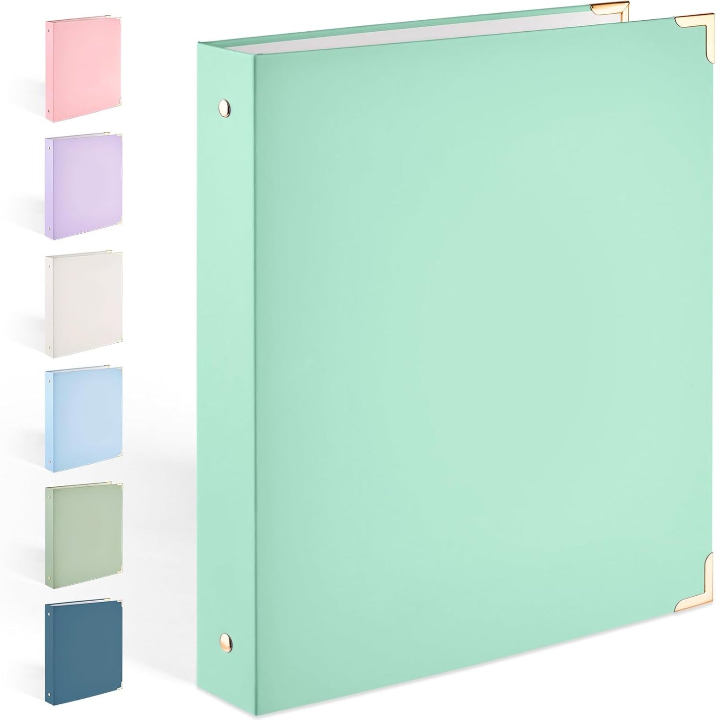 Sooez 3 Ring Binder with Metal Corners, Cute 1 Inch Binders Fits 175 Sheets of Paperwork, Three Ring Recipe Binder with Pocket for Women School Home Office Supplies, Letter Size 8.5" x 11", Dark Blue