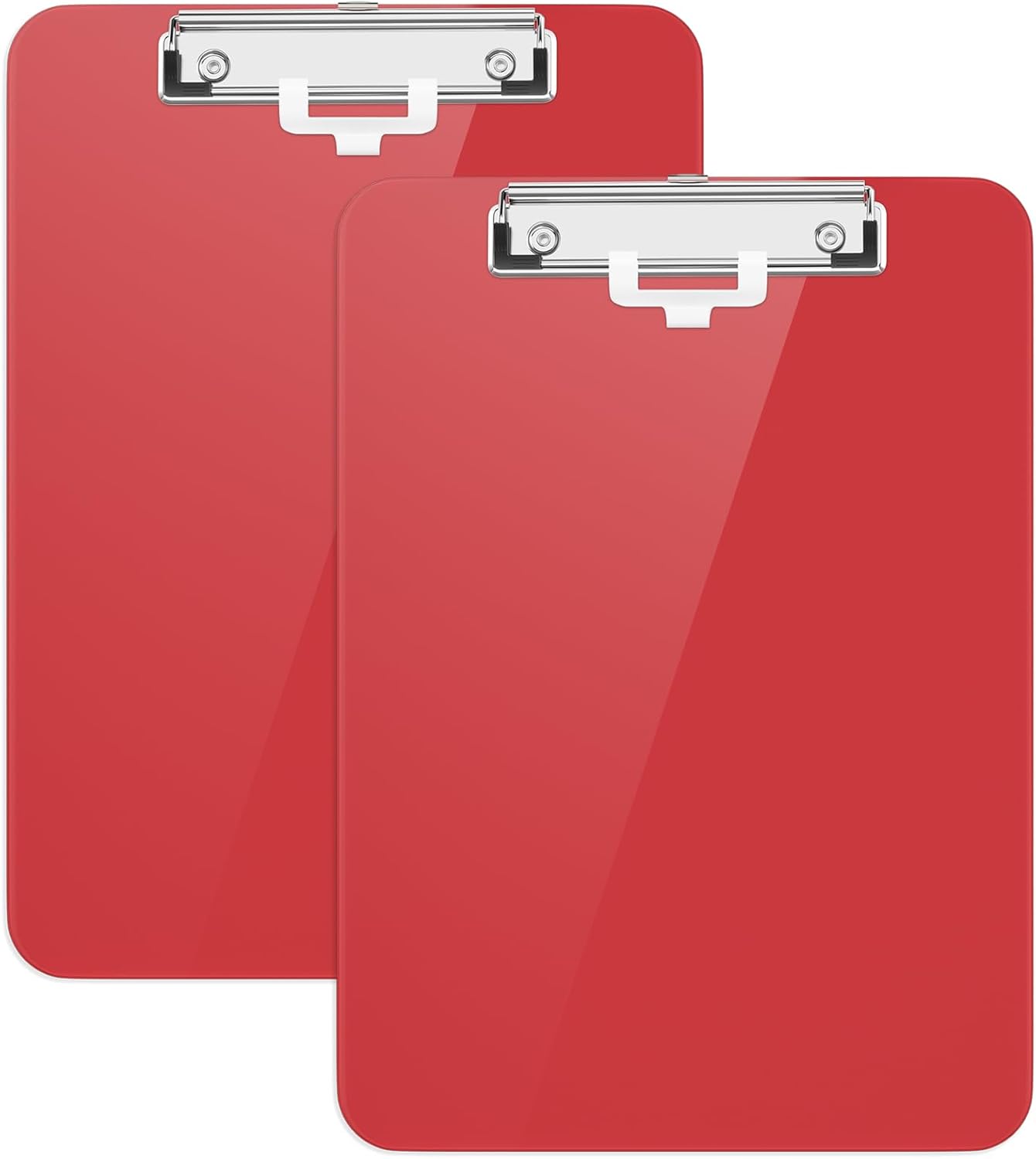 Hongri Plastic Clipboard, White 8.5x11" Clipboard, A4 Letter Size Clipboards for Nurses, Students, Office and Women, Clipboard with Pen Holder and Low Profile Clip, Size 12.5 x 9 Inch(White)