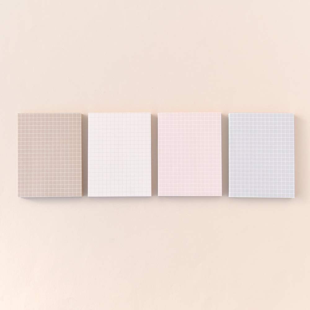 Monolike Memopad Memories design B SET - 4 Packs, 4 Different Designs, 100 Sheets Per Pad, Total 400 Sheets, Note pads, Writing pads, 3.15 x 4.17 Inches