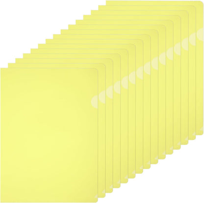 PATIKIL A5 Plastic Folders, 15 Pack Clear Folders L Type Project Pockets Paper Document Jacket Sleeves L Shaped Transparent for Documents Plastic Office File, 6.3x8.8in, Gray