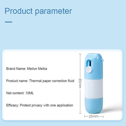 Blue Thermal Paper Correction Fluid with Unboxing Knife,Whiteout Liquid,Portable Information Anti-Leakage Protection Correction Fluid,2 in 1 Privacy Protection Artifact for Package Labels Bills