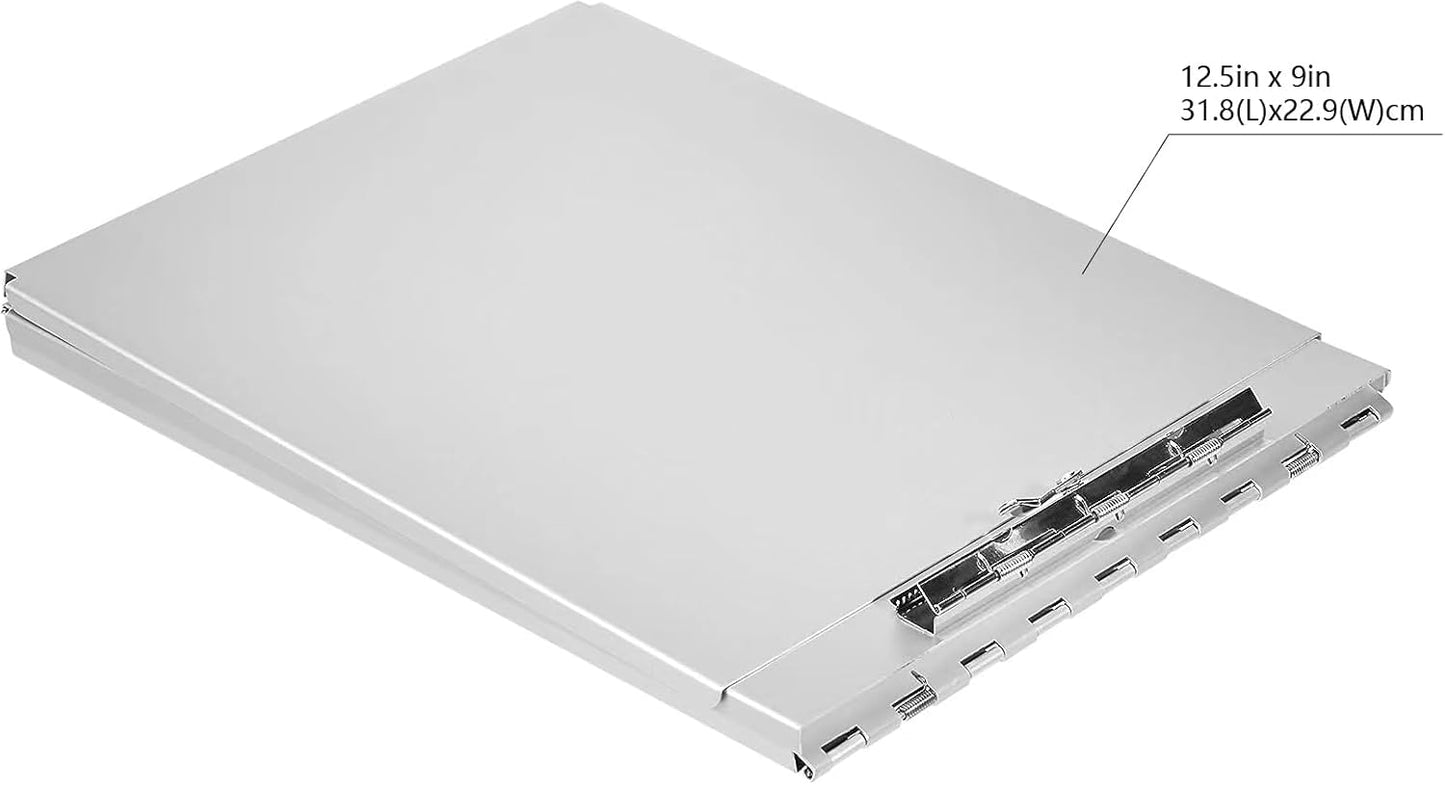 Amazon Basics Aluminum Form Holder Storage Clipboard, 12.5" x 9" Silver