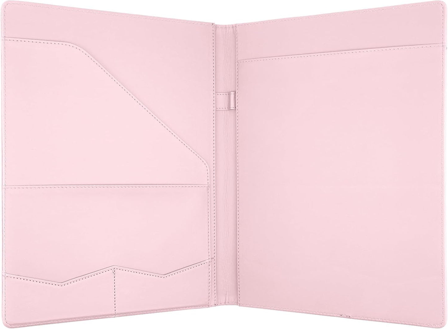 MOWPOG Professional Padfolio Portfolio Binder, Faux Leather Interview Resume Folder, Letter Size A4 Legal Writing Pad Holder, Document Organizer for Business School Office Conference (Black)