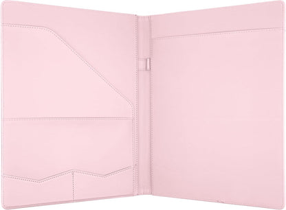 MOWPOG Professional Padfolio Portfolio Binder, Faux Leather Interview Resume Folder, Letter Size A4 Legal Writing Pad Holder, Document Organizer for Business School Office Conference (Black)