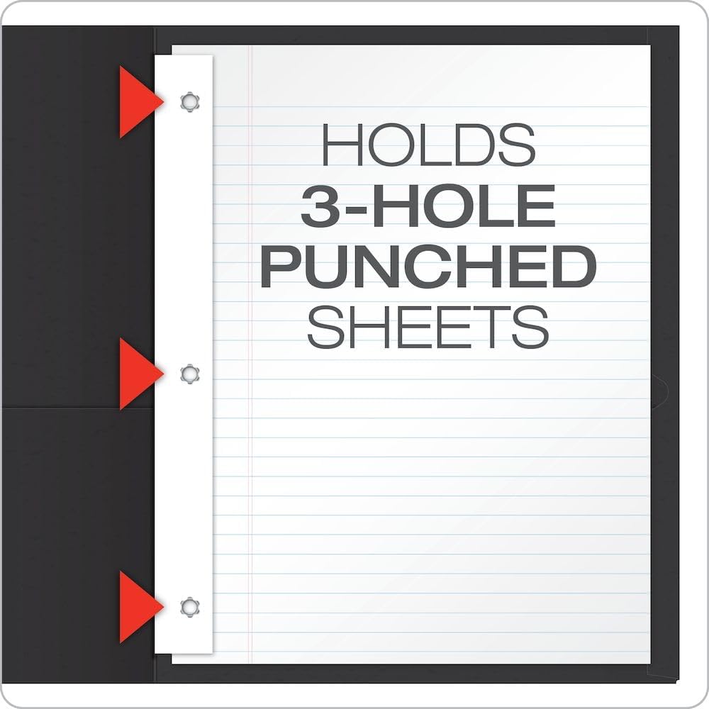 Oxford Two-Pocket Folders w/Fasteners, Red, Letter Size, 25 per Box (57711)