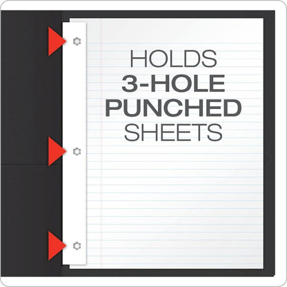 Oxford Two-Pocket Folders w/Fasteners, Red, Letter Size, 25 per Box (57711)