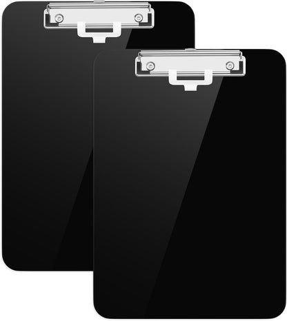 Hongri Plastic Clipboard, White 8.5x11" Clipboard, A4 Letter Size Clipboards for Nurses, Students, Office and Women, Clipboard with Pen Holder and Low Profile Clip, Size 12.5 x 9 Inch(White)