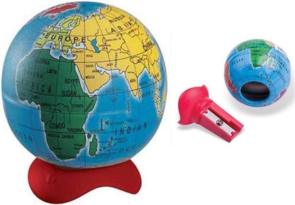Maped Globe 1 Hole Pencil Sharpener - Compact Desk Accessory - Precise Sharpening - Educational Tool - Attractive Design & Efficient