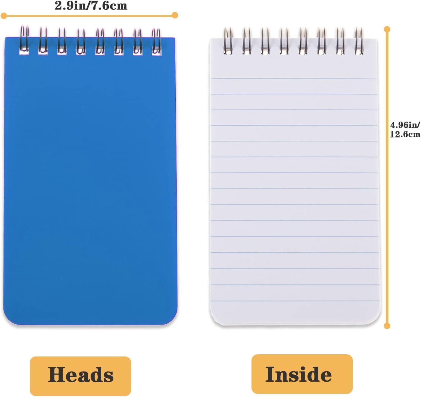 QiCheng 6pack Pocket Notebook Small Notepad Pocket Notepad Small Spiral Notebooks 3X5Inches (6)