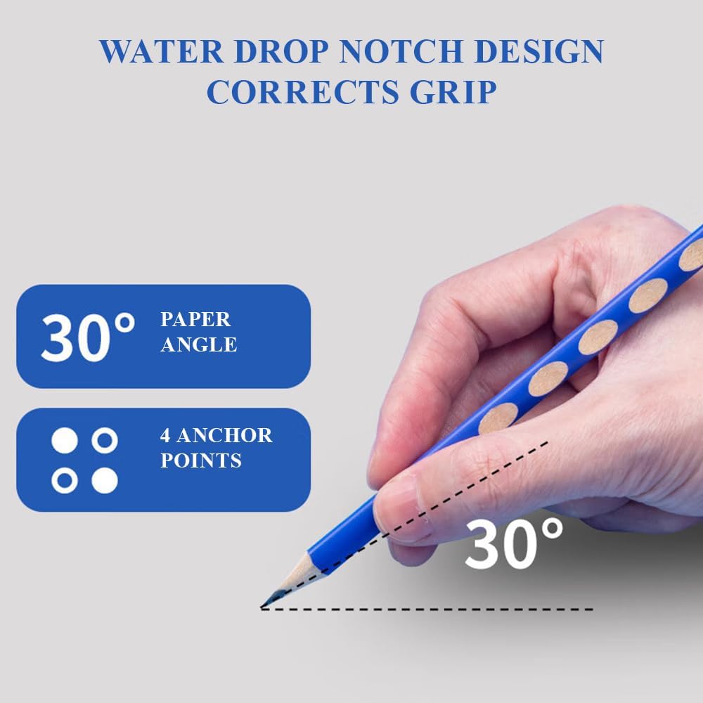 M&G 30pcs Triangular Pencils, 2B Pencils with Grip Correction, Wooden Graphite Pencils, Pre-Sharpened Break-Resistant, Suitable for Writing, Drawing, and Sketching