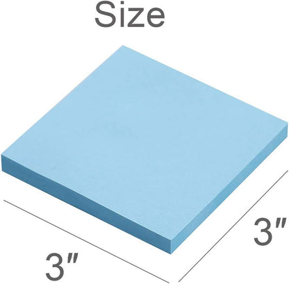 (24 Pack) Sticky Notes 3x3 in Post Bright Stickies Colorful Super Sticking Power Memo Pads, Strong Adhesive, 74 Sheets/pad