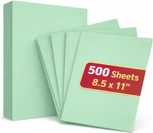 1InTheOffice Colored Copy Paper, Green Copy Printing Paper 8.5 x 11, Letter Size, Green, 20lb Density, (500 Sheets)