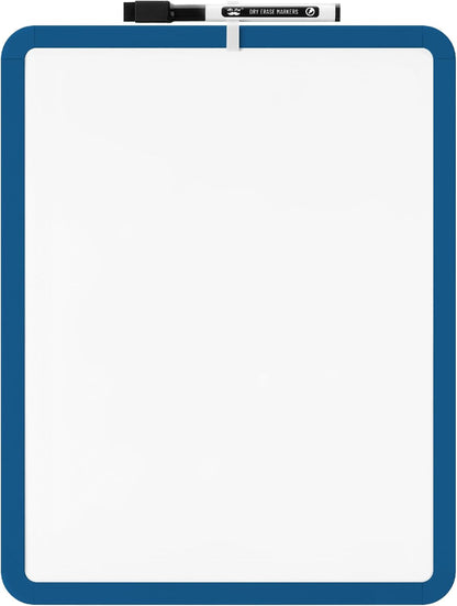 Mr. Pen- Dry Erase Board, 14” x 11” with a Black Dry Erase Marker, White Frame, Small Mini White Board for Students, Fridge, Wall, Locker, Includes Double Sided Tapes