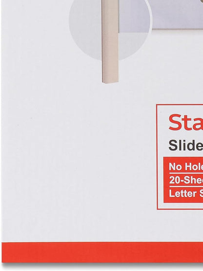 Staples Slide-Locking Report Covers, Letter Size, Clear, Secure Presentation Covers for Reports & Proposals, Easy-Insert Spine, 100 Pack