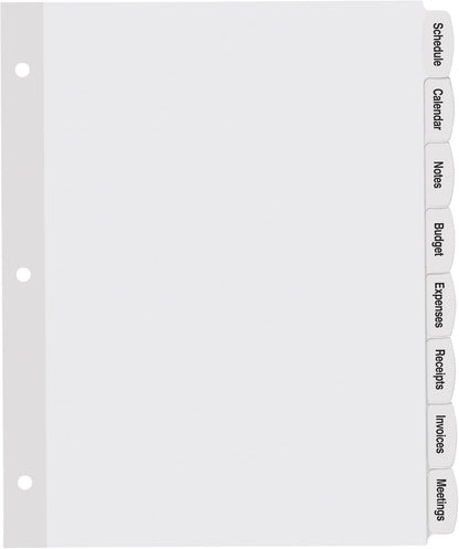 Avery Big Tab Printable White Label Dividers for 3 Ring Binders, 8 Tabs per Set, White, 120 Sets Total, Great for Office Supplies, School Supplies, Organizing, and More (6 Packs of 14435)