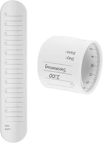 uxcell 2Pcs Writable Wrist Band, 9.45" x 1.18" Waterproof Slap Bracelet Reusable Writable Erasable to Do List Silicone Memo Wrist Bands for Planner Reminder (White)