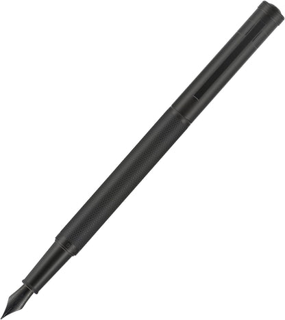Hongdian Matte Black Forest Rollerball Pen with Schmidt Black Ink Refill, Classic Design with Metal Case for Business Signature