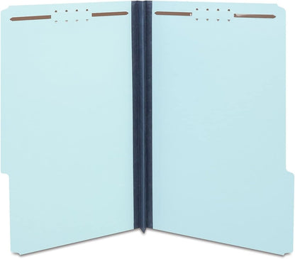 Staples Pressboard Classification Folder, Legal Size, Blue, Reinforced Durable Construction, 25/Box