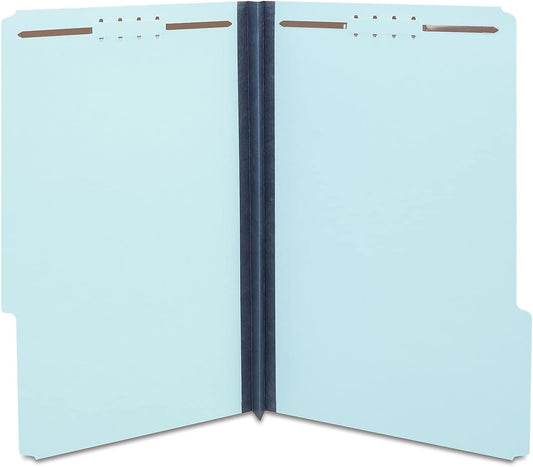 Staples Pressboard Classification Folder, Legal Size, Blue, Reinforced Durable Construction, 25/Box