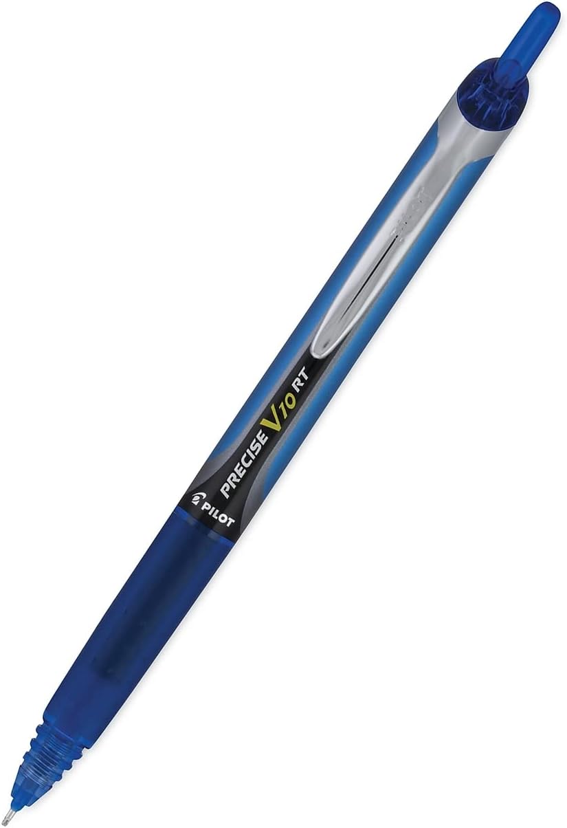 PILOT Precise V10 RT Refillable & Retractable Rolling Ball Pens, Bold Point, Black Ink, 12-Pack (13450)