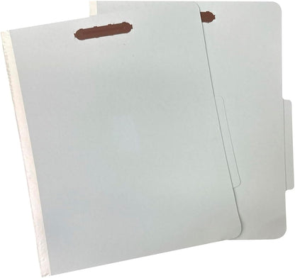 Amazon Basics Classification Folder with Prongs, 100% Recycled, 2 Dividers, 2" Embedded Fasteners, Letter Size, for Documents Organization, Light Blue, 10 Count