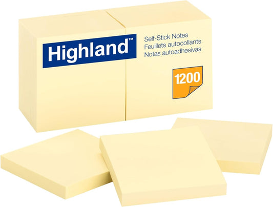 3M Highland Self-Sticking Note Pad (6549-YW)