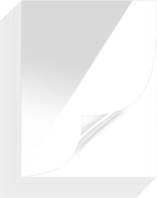 20 Pcs Clear Binding Covers,Unpunched Plastic Covers Letter Size 8.5x11 inch,Binding Covers and Backs for Home Office