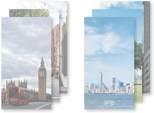 Monolike Memopad Memories design B SET - 4 Packs, 4 Different Designs, 100 Sheets Per Pad, Total 400 Sheets, Note pads, Writing pads, 3.15 x 4.17 Inches