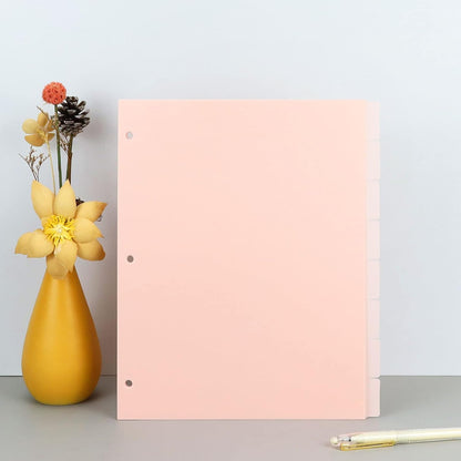 Koqye 8.4 x 11 inch Pink 8-Tab Durable Plastic Dividers for 3 Ring Binder, Binder Separators with Tabs, Binder Tabs Dividers for Student, Teacher, Office, Home Organizers((Pink - 1 Set)