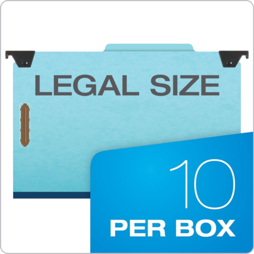 Pendaflex Hanging Classification Folders, Legal Size, 6 Section, 2" Expansion, Blue, 1/3 Cut, 10/BX (59352EE)
