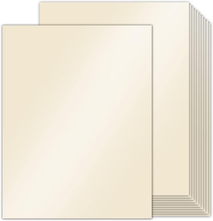 100 Sheets White Shimmer Cardstock 8.5 x 11 Certificate Paper, Goefun 80lb Pearlescent Paper for Invitations, Certificates, Crafts, DIY Cards