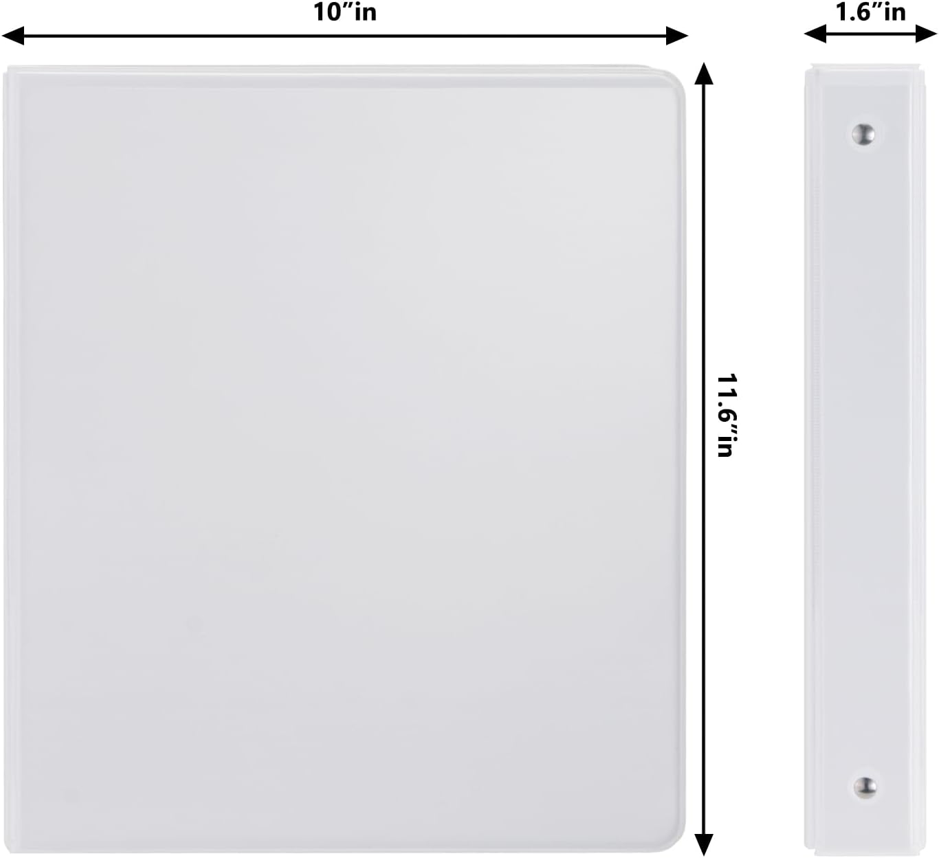 Comix Sturdy Round Ring Binder 3 inch with Clear View Cover, Holds 600 Sheets of US Letter Size Paper, 2 Pack (Black)