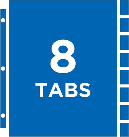 Avery Clear Protect 'n Tab Tabbed Sheet Protector Dividers, 8-Tab Set, Top Load, 8 Page Protectors (74161)