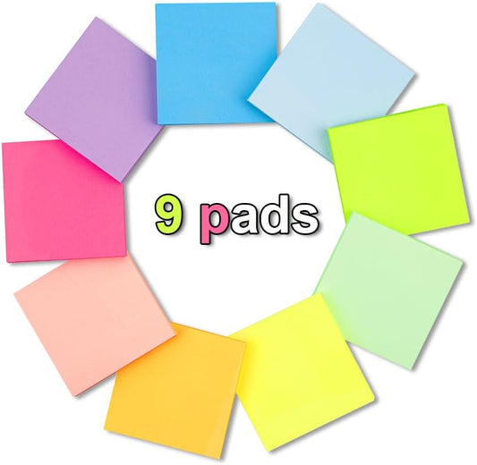 (18 Pack) Pop Up Sticky Notes Refill,3x3 in Popup Notepads,Accordion Stickies Super Sticking Power,Office School Memo Note Pads Bright Colors,Post on Windows Doors,Recyclable,Easy to Write on