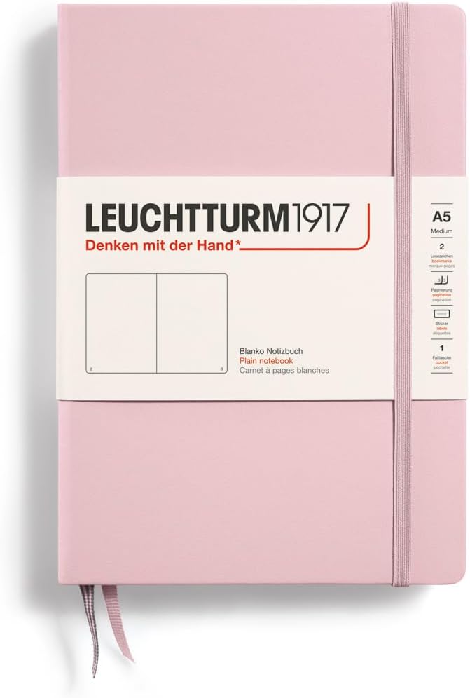 LEUCHTTURM1917 - Notebook Hardcover Medium A5-251 Numbered Pages for Writing and Journaling (Navy, Ruled)