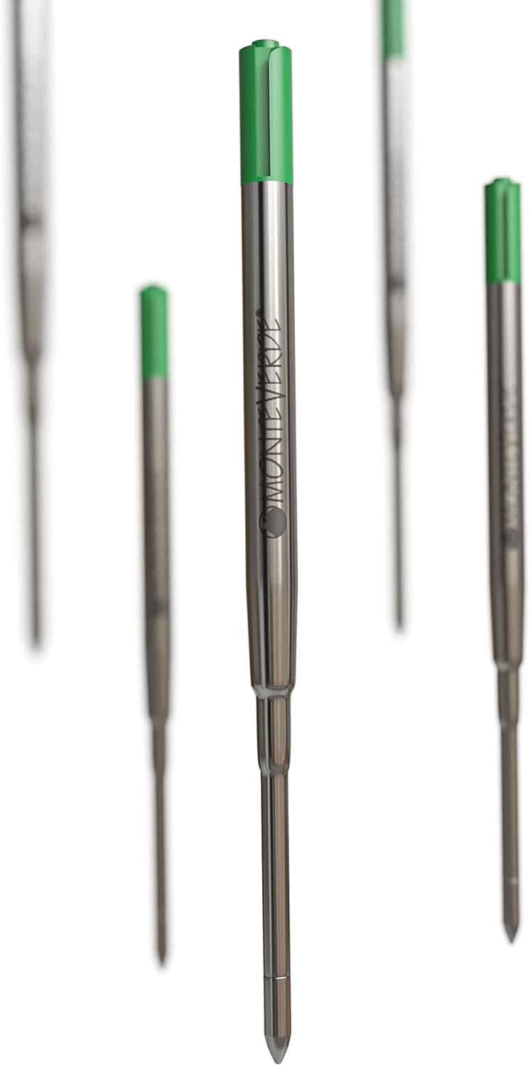 Monteverde Soft Roll Ballpoint Pen Refills to Fit Parker-Style Pens, Medium Point, Brown, 2-Pack, Smooth Writing Technology for Parker, Conklin, Schmidt, and More
