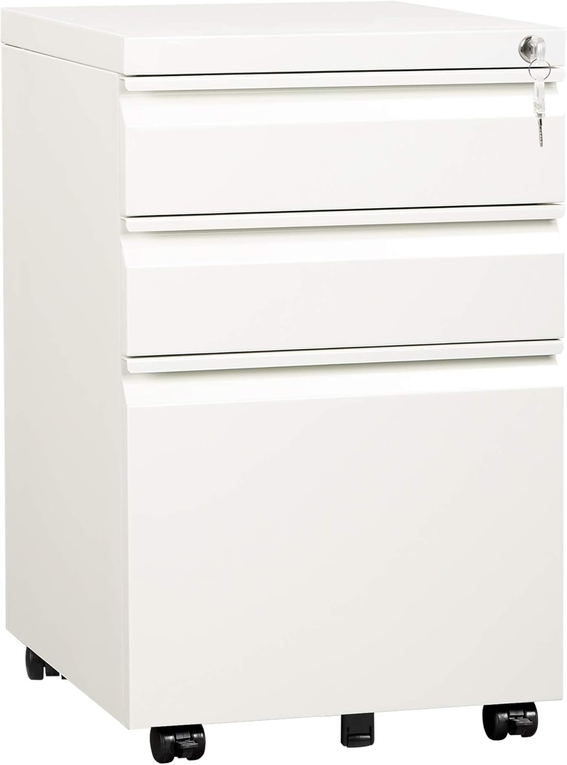 DEVAISE 3 Drawer Mobile File Cabinet Under Desk Office, Fully Assembled Except Casters, Letter/Legal Size, Black