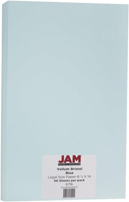 JAM PAPER Vellum Bristol 65lb Cardstock - 8.5 x 11 Coverstock - 147 gsm - Cream - 50 Sheets/Pack