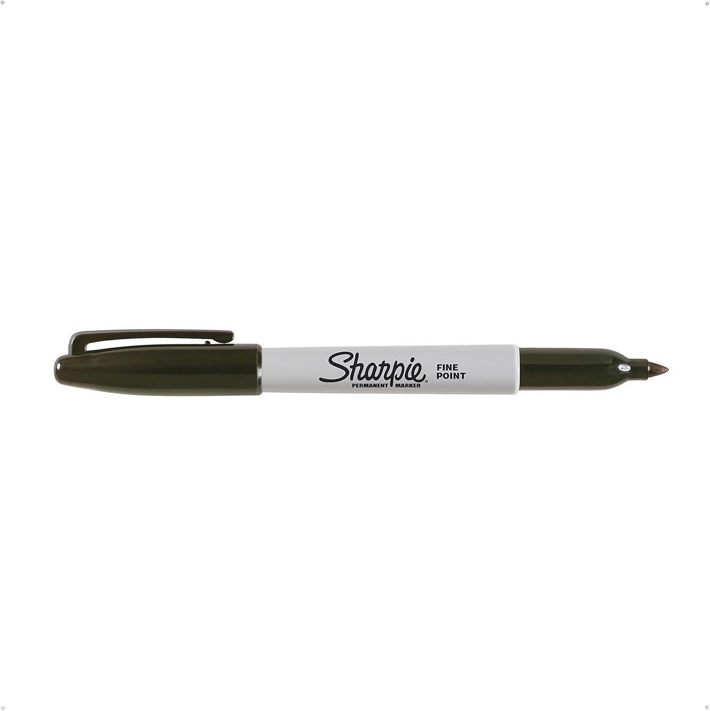 Sharpie Permanent Markers, Fine Point, Black, 12 Count