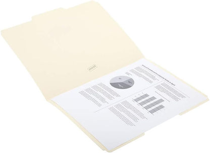 Staples 1/3‑Cut File Folders, Letter Size, Center Tab Position, Manila, Durable Paper Stock, 100/Box
