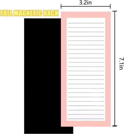 FLIPPED 4 Pack Magnetic Notepads for Refrigerator, Notepad Grocery List Large Magnet Pad for Fridge,Full Magnet Back Design Magnetic Memo Pads for Grocery List, Shopping List, to-Do List(200 Sheets)